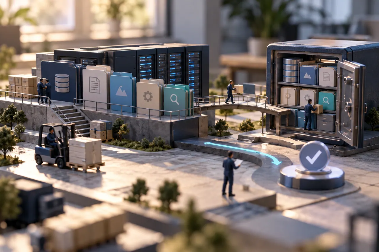 مدل محیط بازیابی مستقل با انتقال نسخهٔ پشتیبان و تأیید صحت