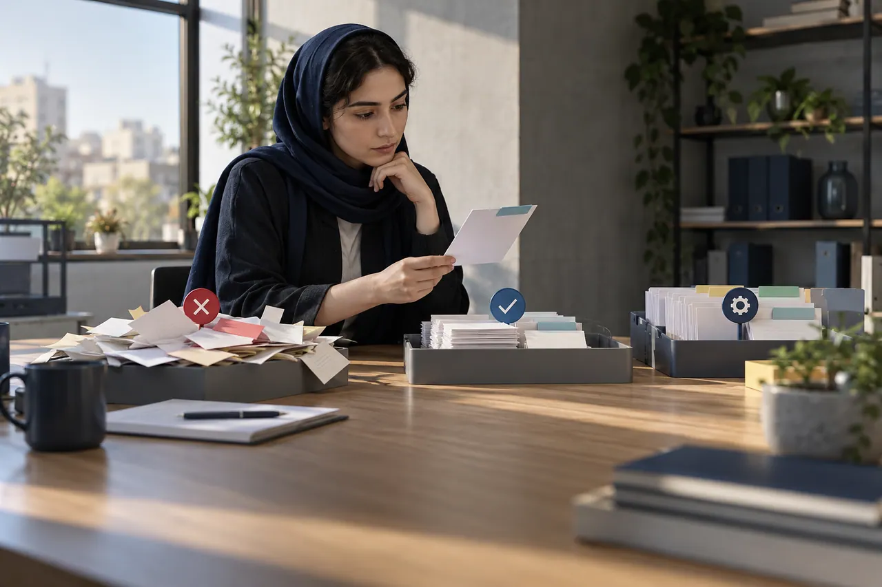 بازبینی انسانی پیام‌های مبهم و انتخاب دستهٔ درست رسیدگی